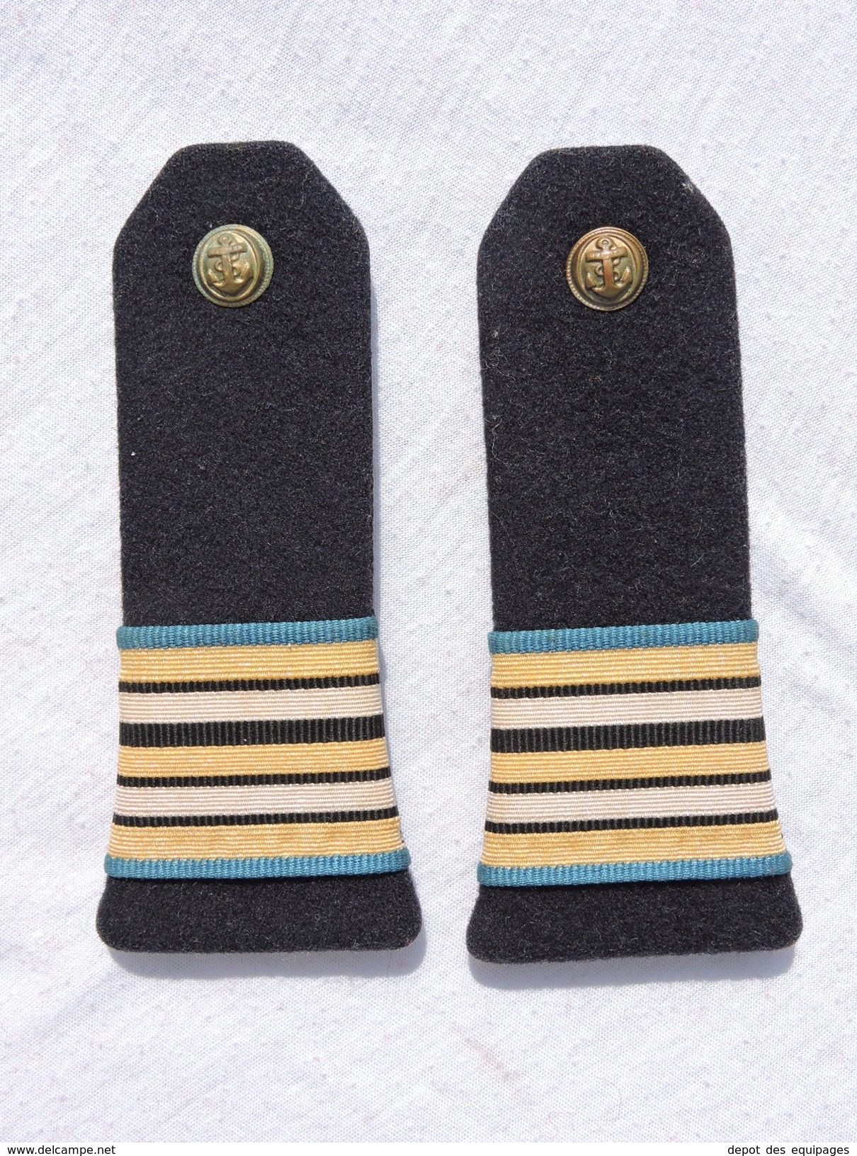 LOT EPAULETTES MARINE NATIONALE OFFICIER EN CHEF DES EQUIPAGES de LA FLOTTE