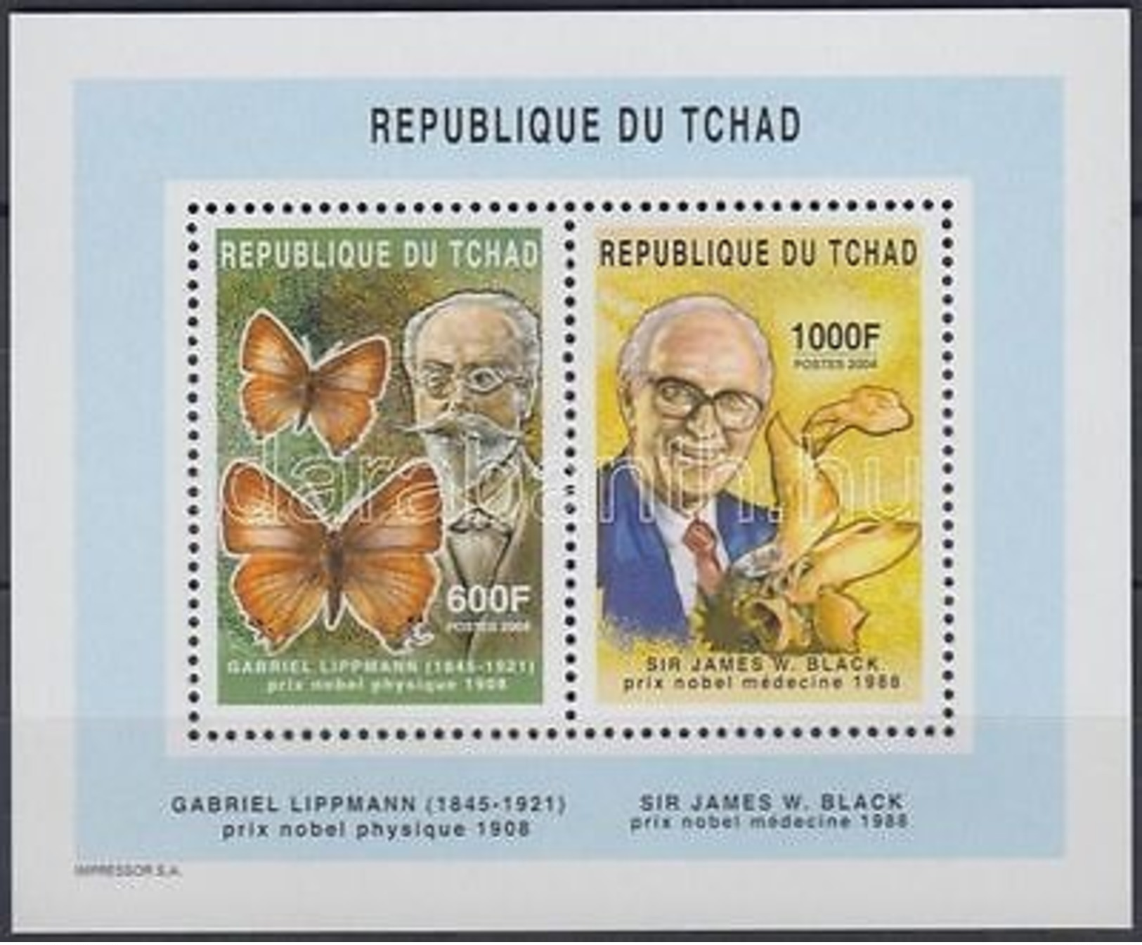 Tchad Stamp Sir James Black And Gabriel Lippmann Block MNH 2004 Mi 393 WS142397 - Centrafricaine (République)