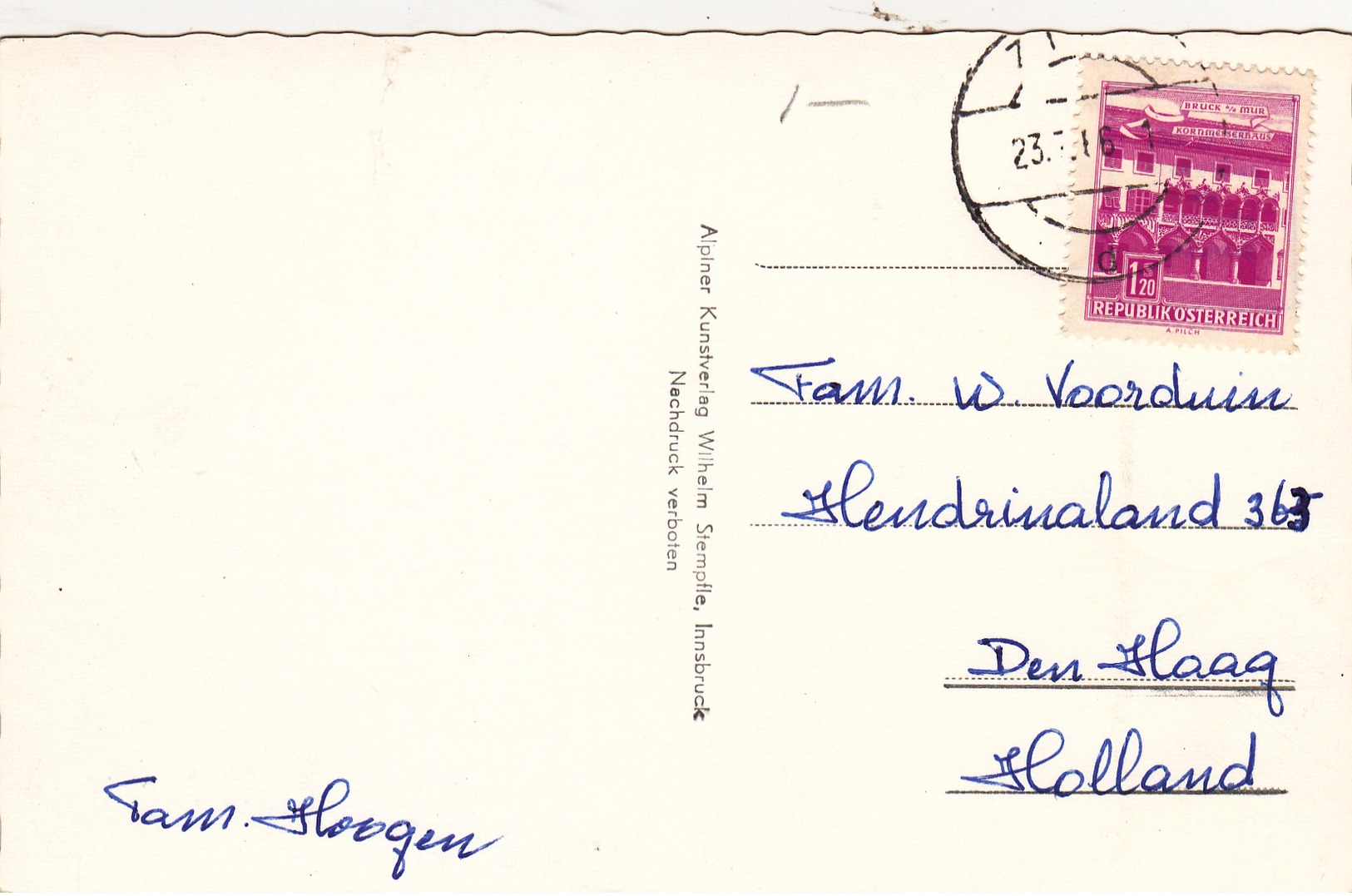 Old Post Card Of Ruine Fragenstein Ober Der Zirlerbergstrabe,Austria?..Posted,Y51. - Autres & Non Classés