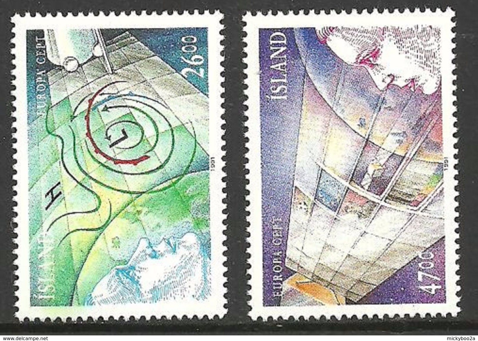 ICELAND 1991 EUROPA SPACE SET MNH - Unused Stamps