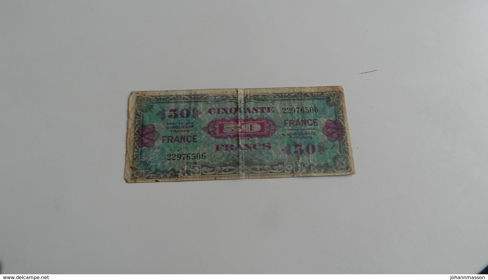 Billet De 50 Francs  Serie De 1944    -  Numéros 22976506 - 1944 Flag/France