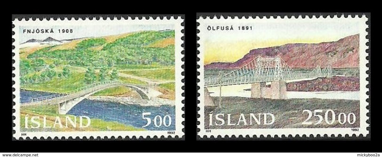 ICELAND 1992 BRIDGES GEOLOGY RIVERS SET MNH - Neufs