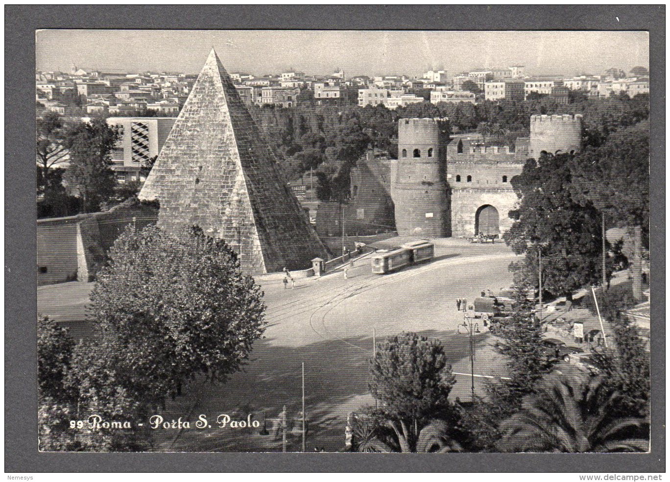 ROMA Porta S. Paolo Via Ostiense La Piramide E Tram FG NV SEE 2 SCANS - Transportmiddelen