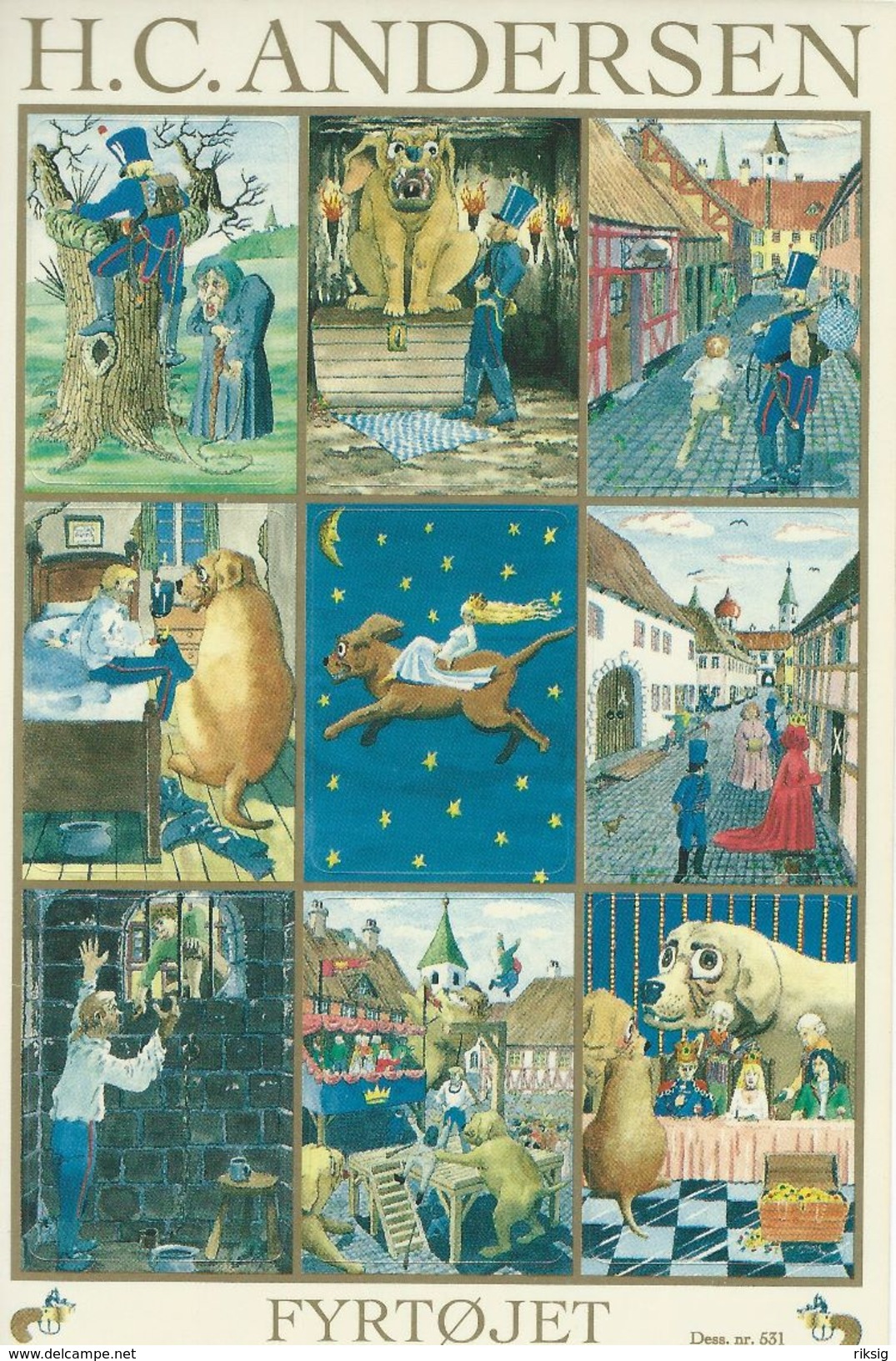 Sticker Card.  Fairytales. The Tinder Box   H.C. Andersen. Denmark  H-1150 - Contes, Fables & Légendes