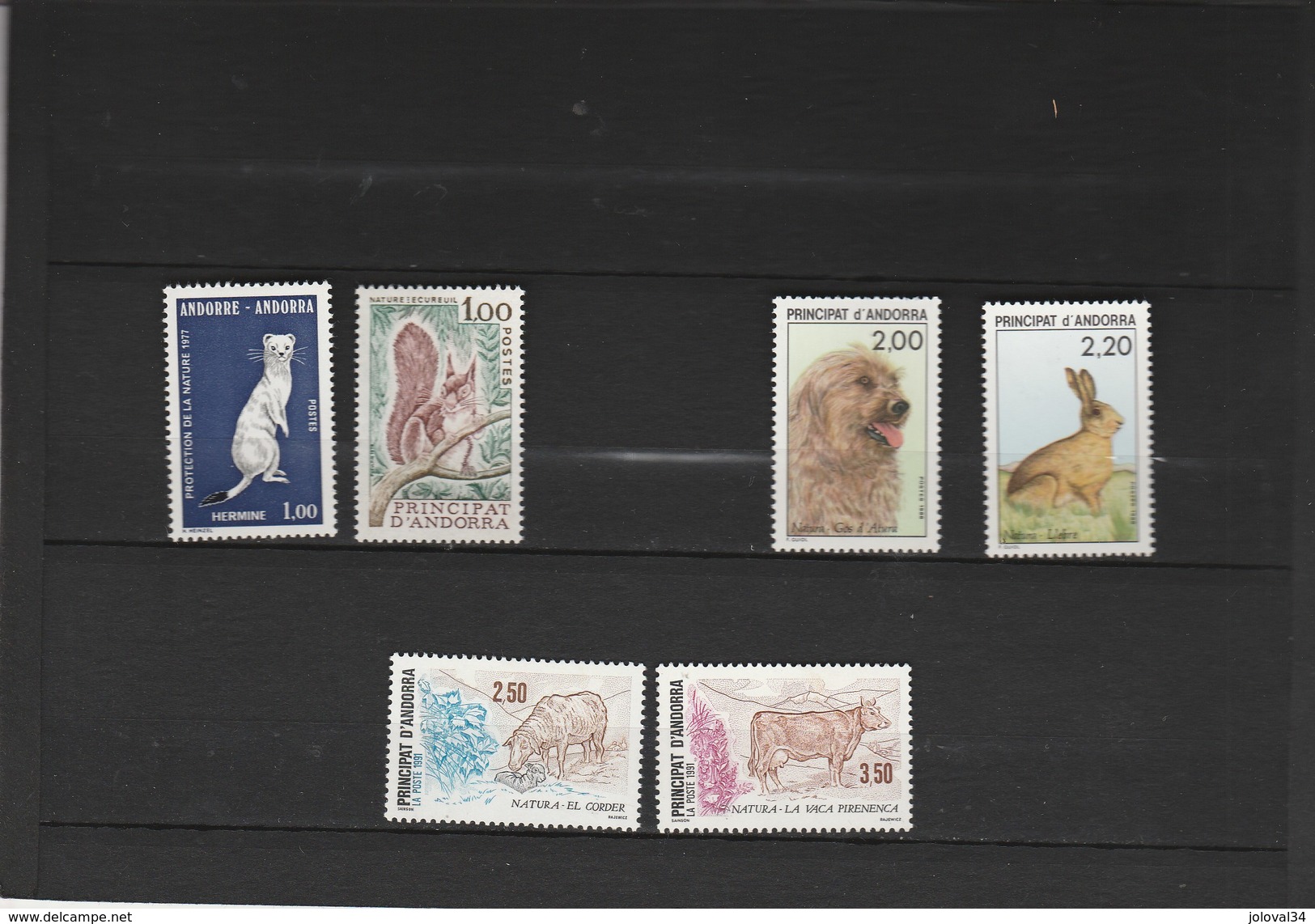 Andorre Yvert 260 + 267 + 373 Et 374 + 405 Et 406 **  - Lot 6 Timbres Animaux - Collections