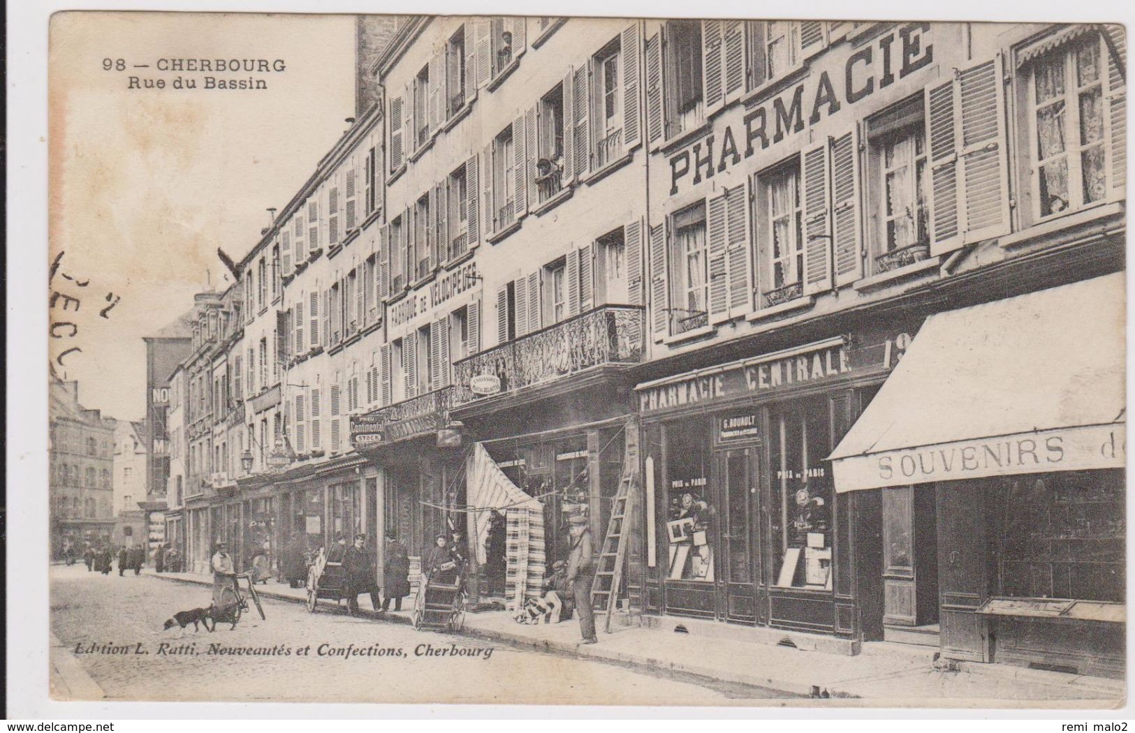 CARTE POSTALE   CHERBOURG 50  Rue Du Bassin - Cherbourg