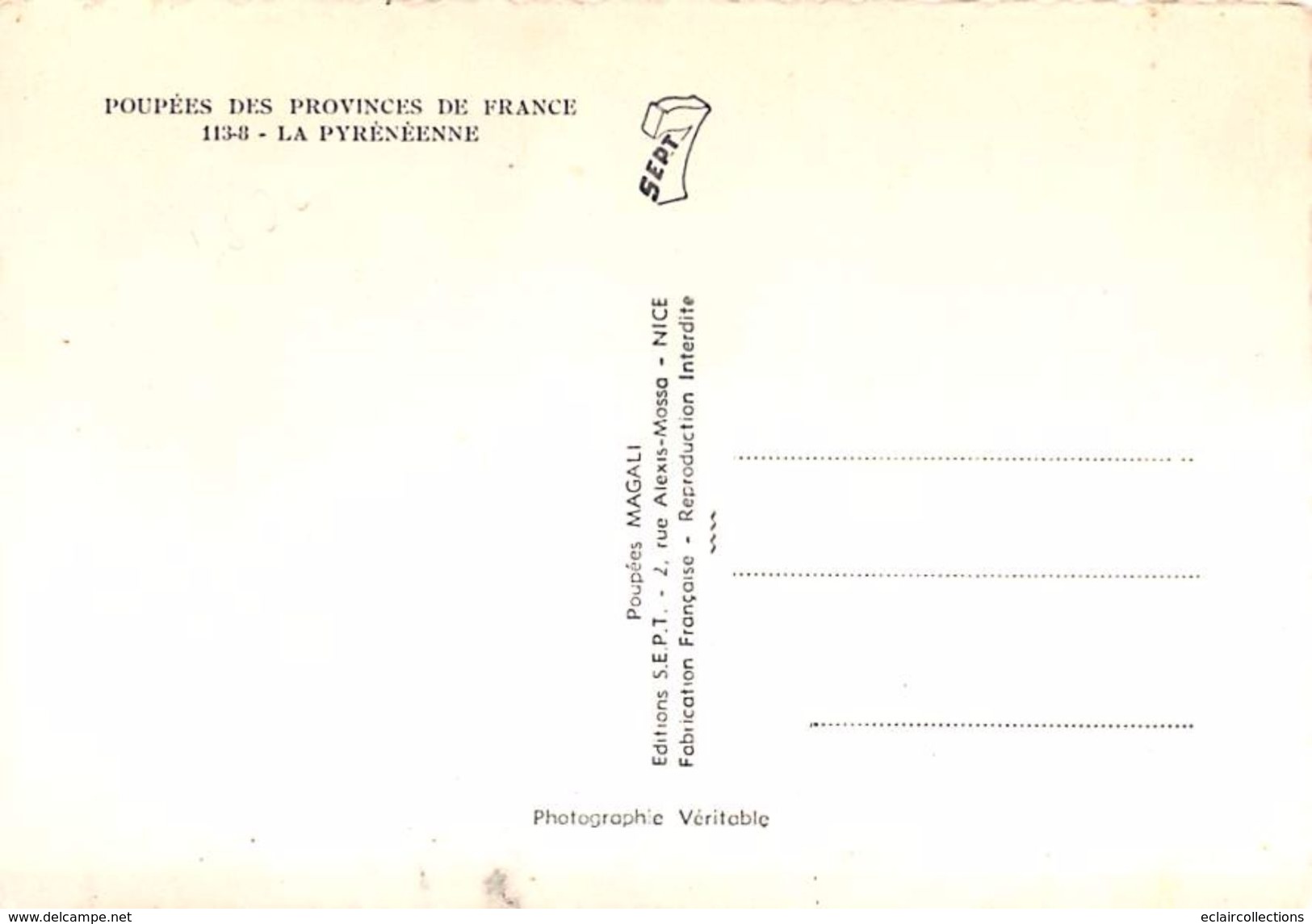 Thème: Poupées....1 lot de 15 Cartes  Poupées des province de France  Format 10 x15 toutes dos vierges   (voir scan)