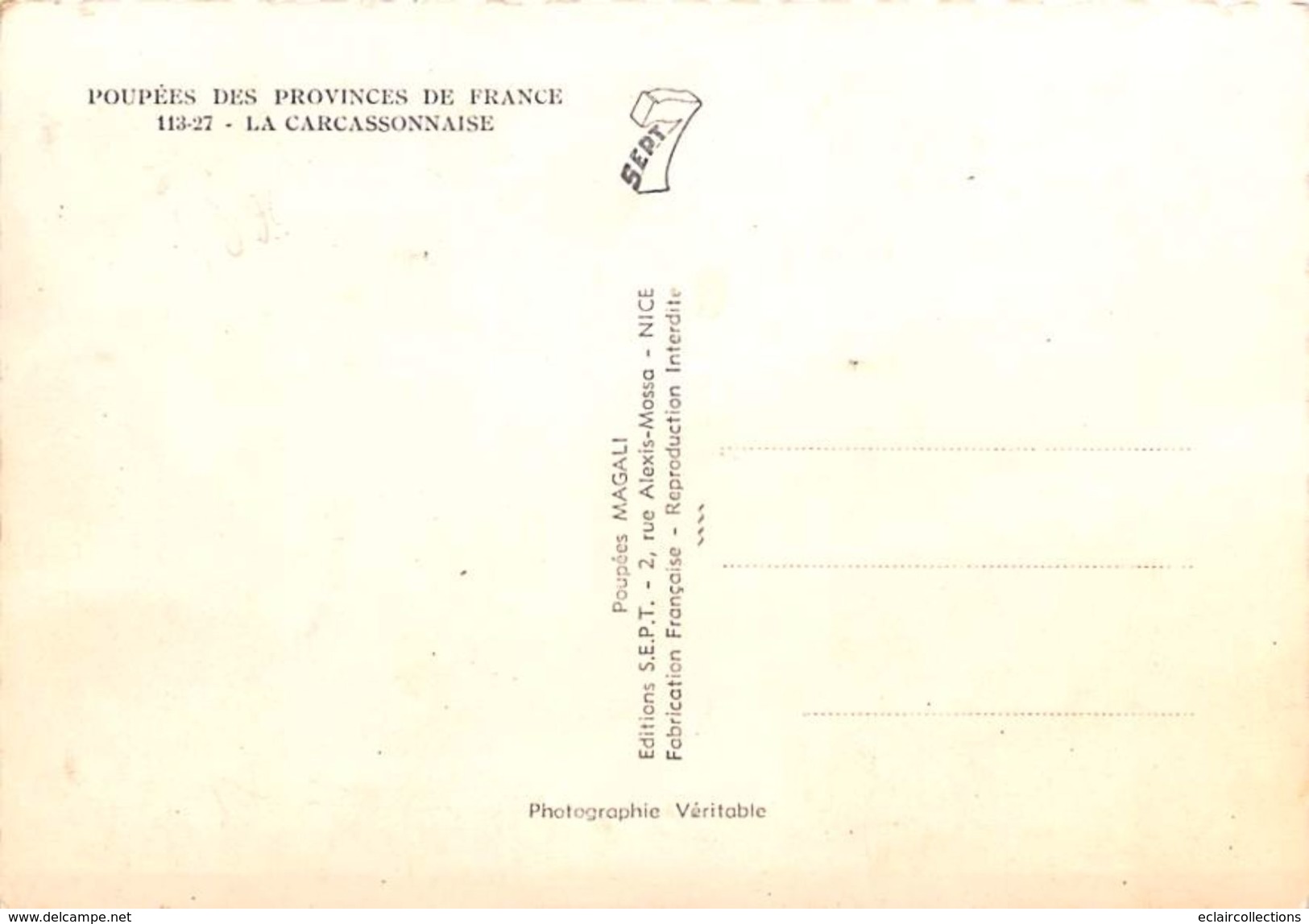 Thème: Poupées....1 lot de 15 Cartes  Poupées des province de France  Format 10 x15 toutes dos vierges   (voir scan)