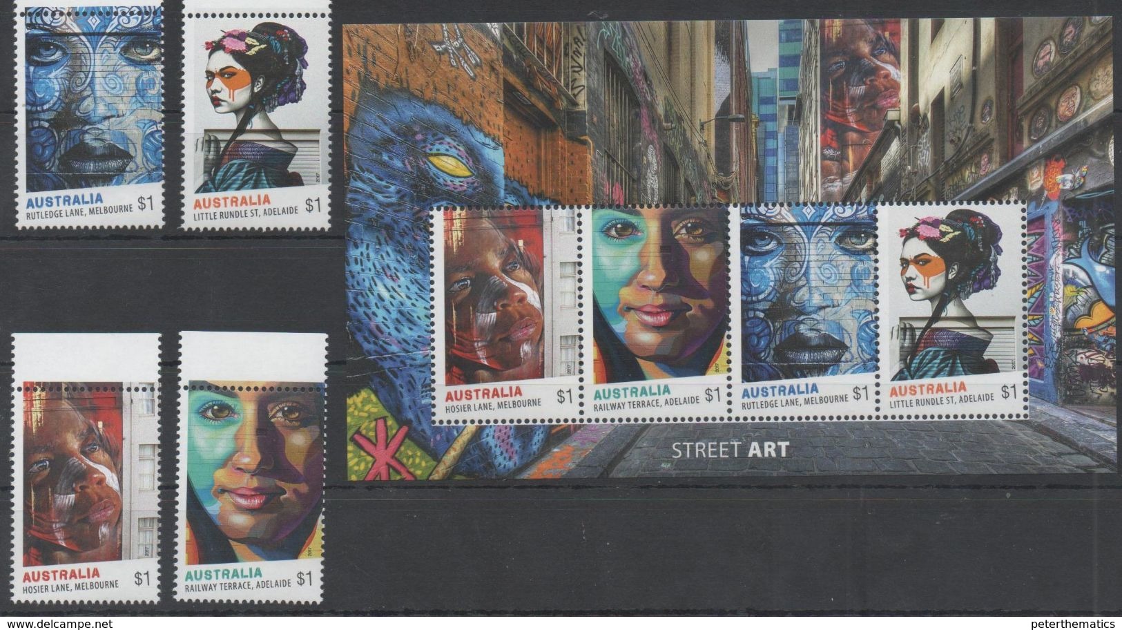 AUSTRALIA, 2017, MNH, STREET ART, GRAFFITI, PAINTING, DRAWING, 4v+SHEETLET - Other & Unclassified