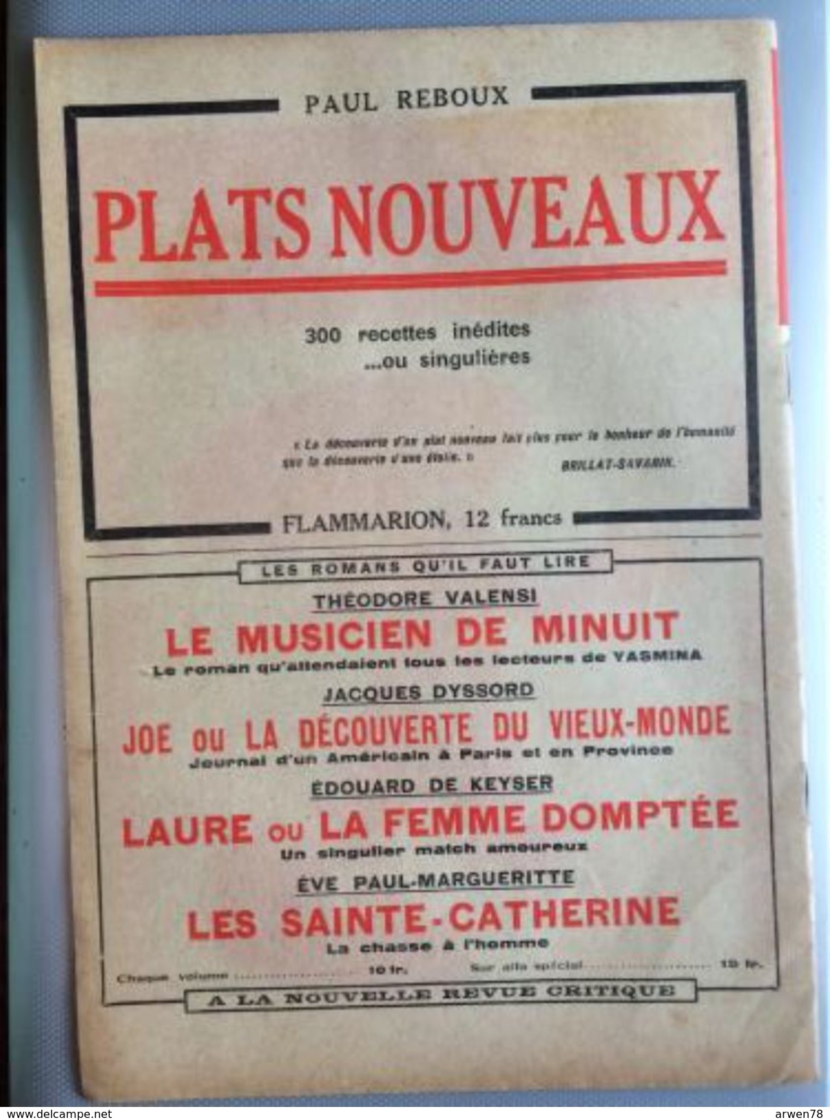 Le Cri De Paris Apres Geneve Les Seigneurs De La Paix N°7 A L'interieur  Pub Livre De Cuisine Novembre 1927 - Autres & Non Classés