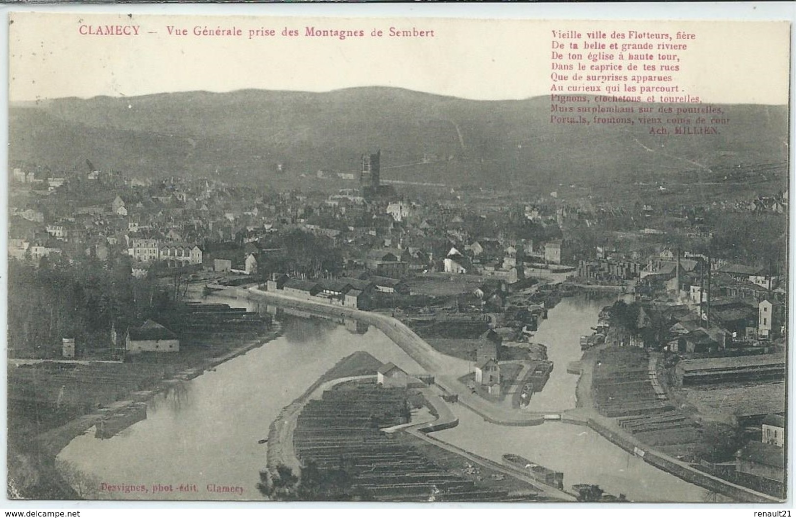 Clamecy-Vue Générale Prise Des Montagnes De Sembert (CPA) - Clamecy