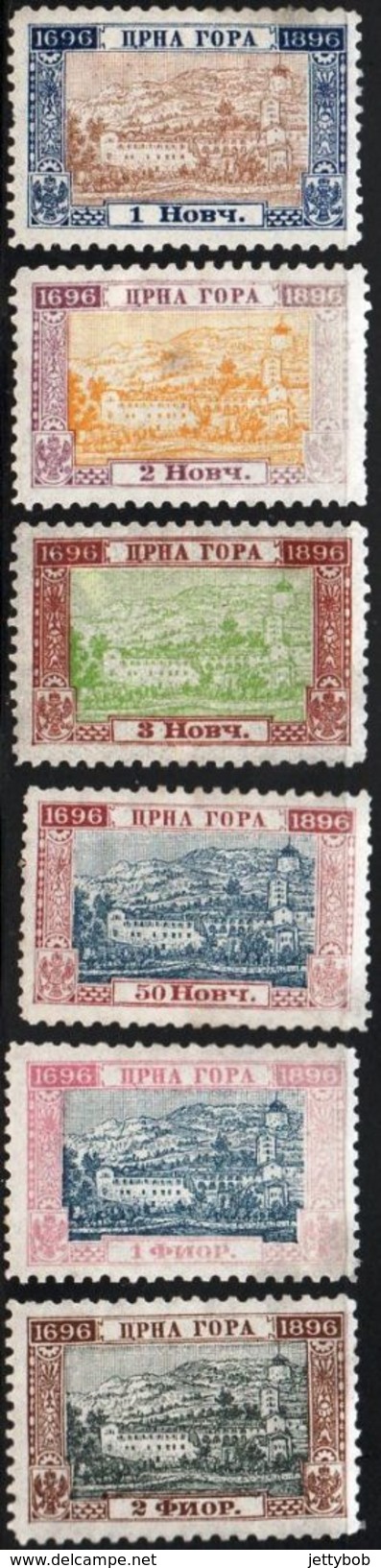 MONTENEGRO 1896 Dynasty Bicentenary Perf 10.5   5 Values Mint - Montenegro