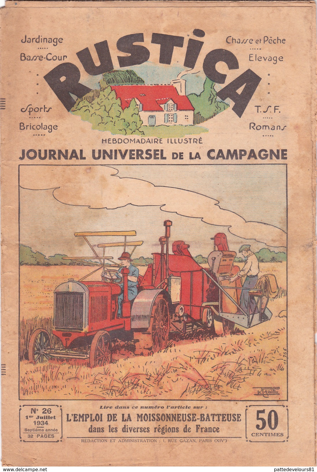 RUSTICA La Moissonneuse Batteuse Agriculture Travaux Des Champs Champignons Des Bois Et Clairières Mushroom (2 Scans) - Nature