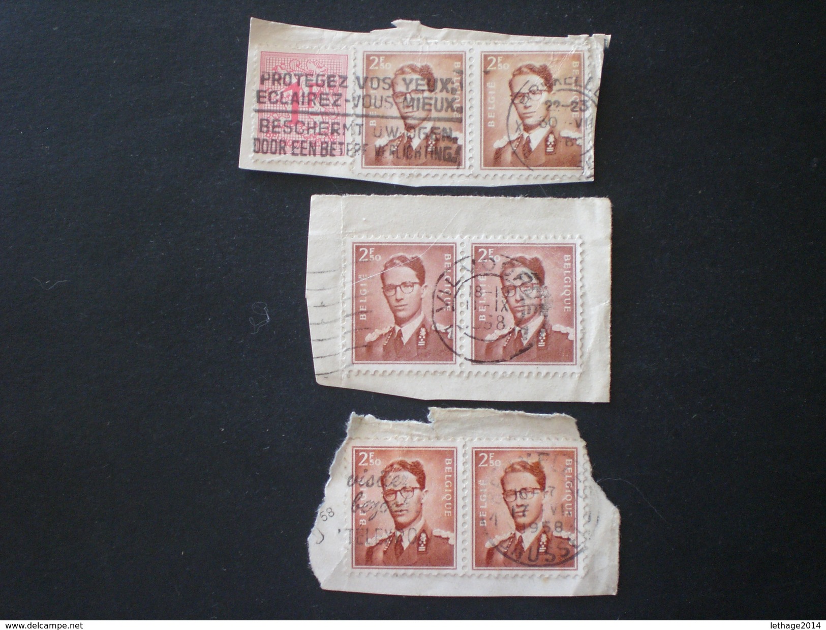 BELGIE BELGIQUE BELGIO BELGIUM 1957 King Baudouin - ERROR COLOR YELLOW-BROWN & LAKE BROWN & BROWN-RED - Non Classés