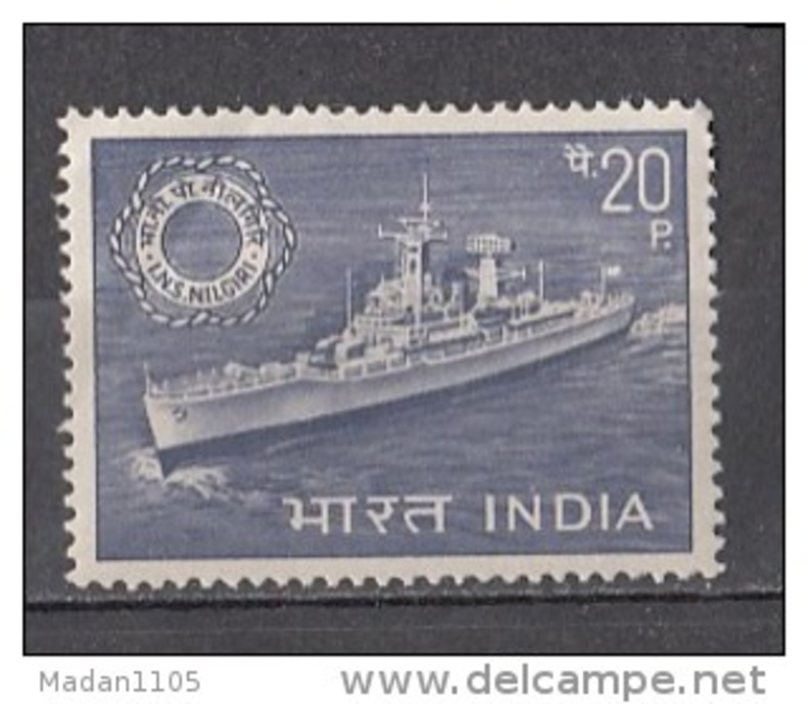 INDIA, 1968,  I.N.S. Nilgiri, Ship, Transport, Navy Day,   MNH, (**) - Ongebruikt