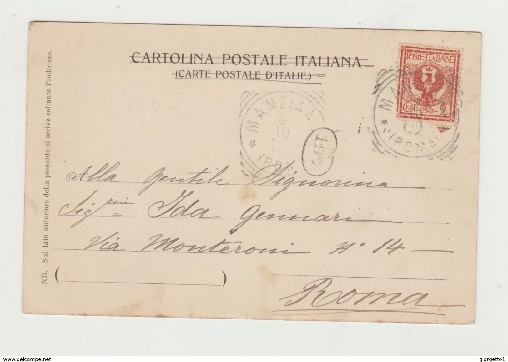 MANZIANA( LAZIO- ROMA) PANORAMA VIAGGIATA 1902 - POSTCARD - Viste Panoramiche, Panorama