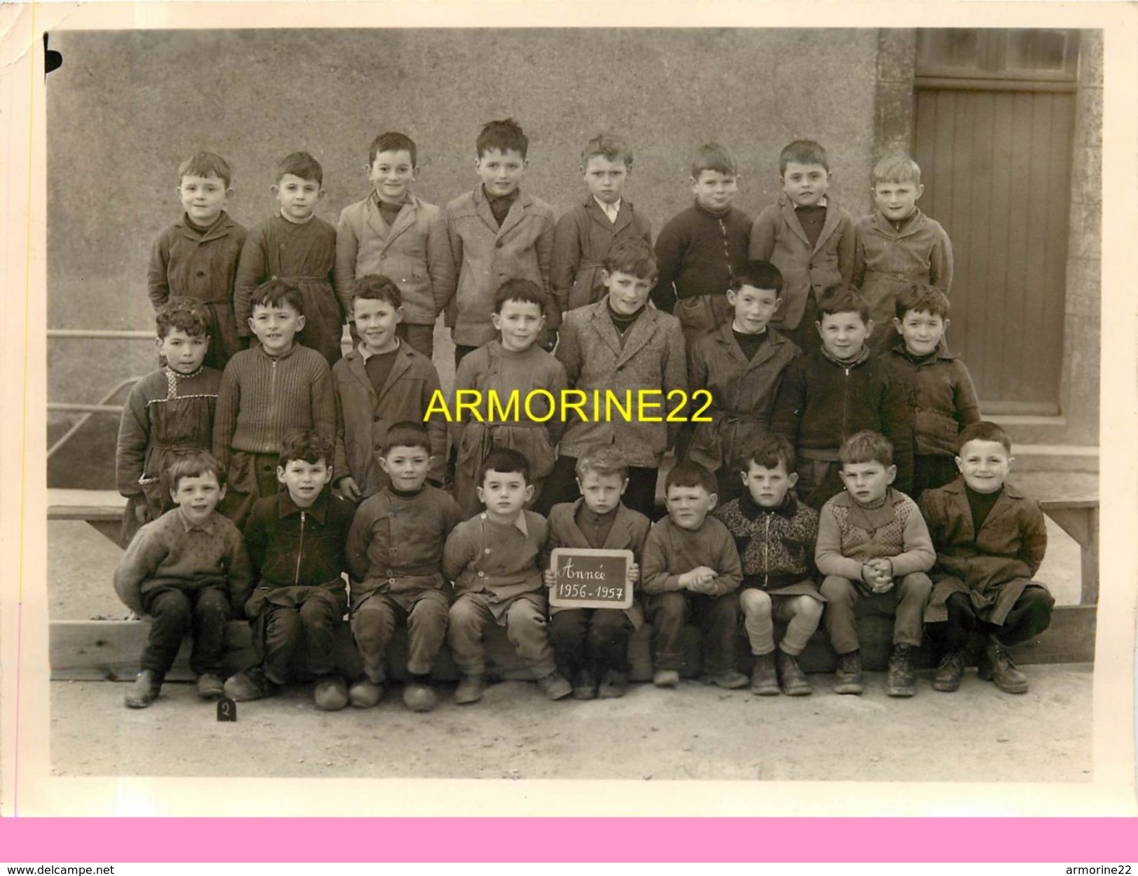 PHOTO DE CLASSE Garçon   1956:1957 LOQUEFFRET (29) 2ème Classe - Personnes Anonymes