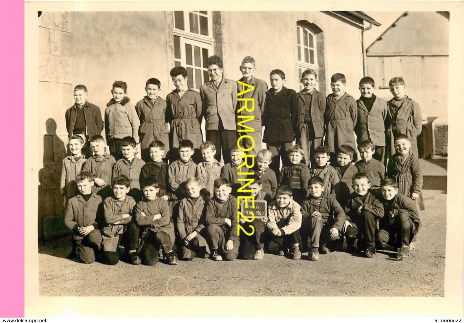 PHOTO DE CLASSE Garçon   1959:1960 LOQUEFFRET (29) - Personnes Anonymes
