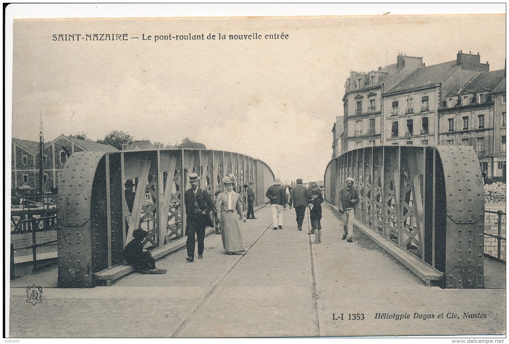 CPA 44 SAINT NAZAIRE Le Pont Roulant De La Nouvelle Entrée Animé, éditions Dugas - Saint Nazaire