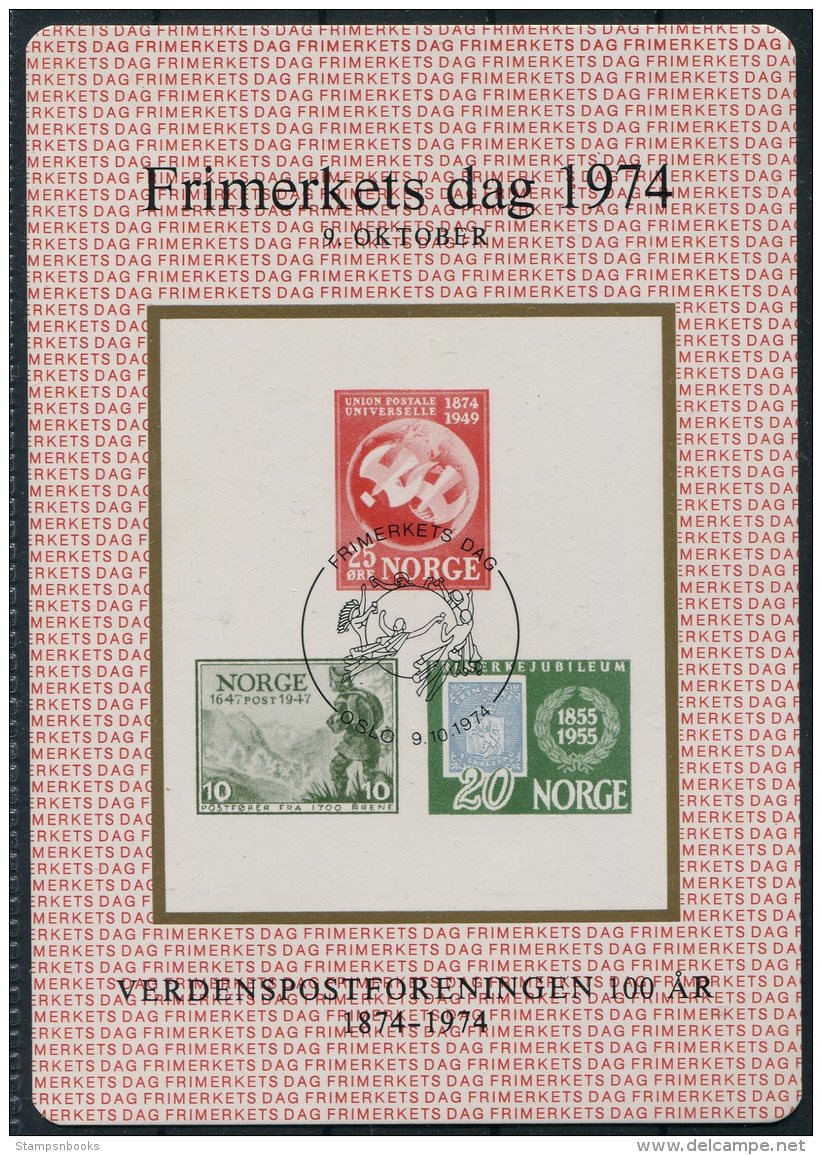 1974 Norway Frimerkets Dag, Stamp Day Souvenir Block - Blocks & Sheetlets
