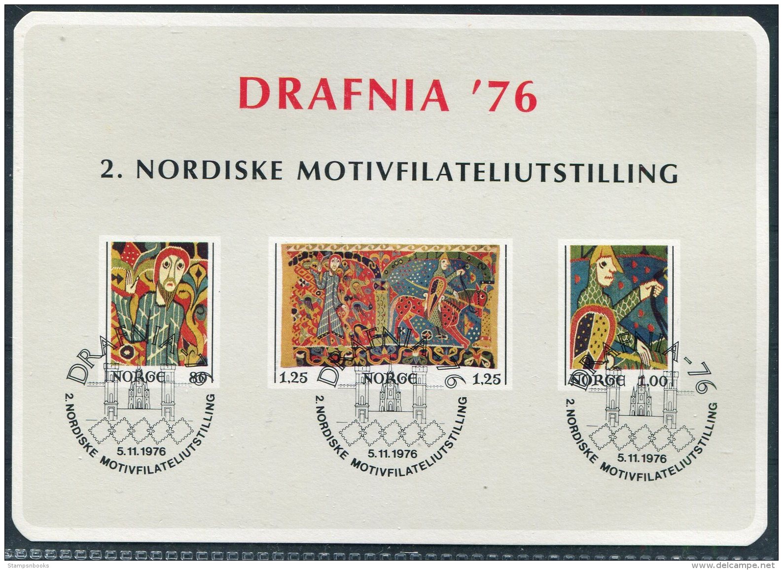 1977 Norway DRAFNIA Stamp Exhibition Souvenir Block. - Blocks & Sheetlets