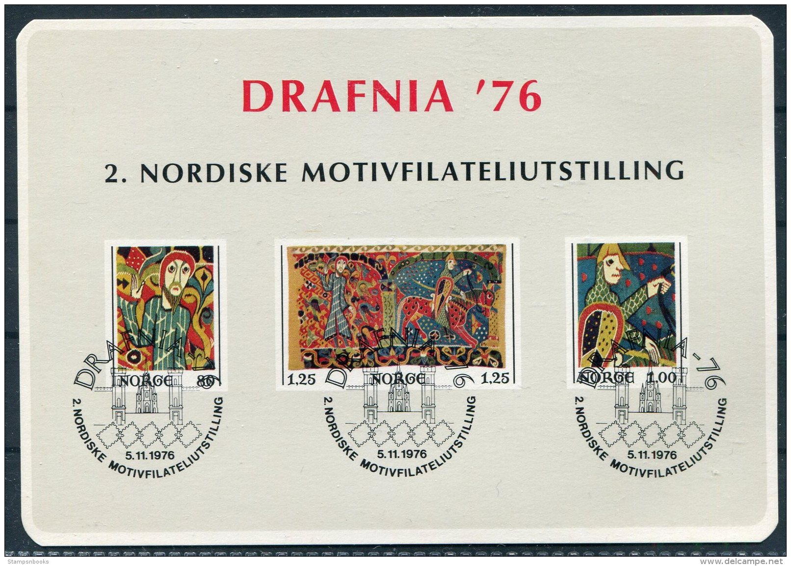 1977 Norway DRAFNIA Stamp Exhibition Souvenir Block. - Blocks & Sheetlets