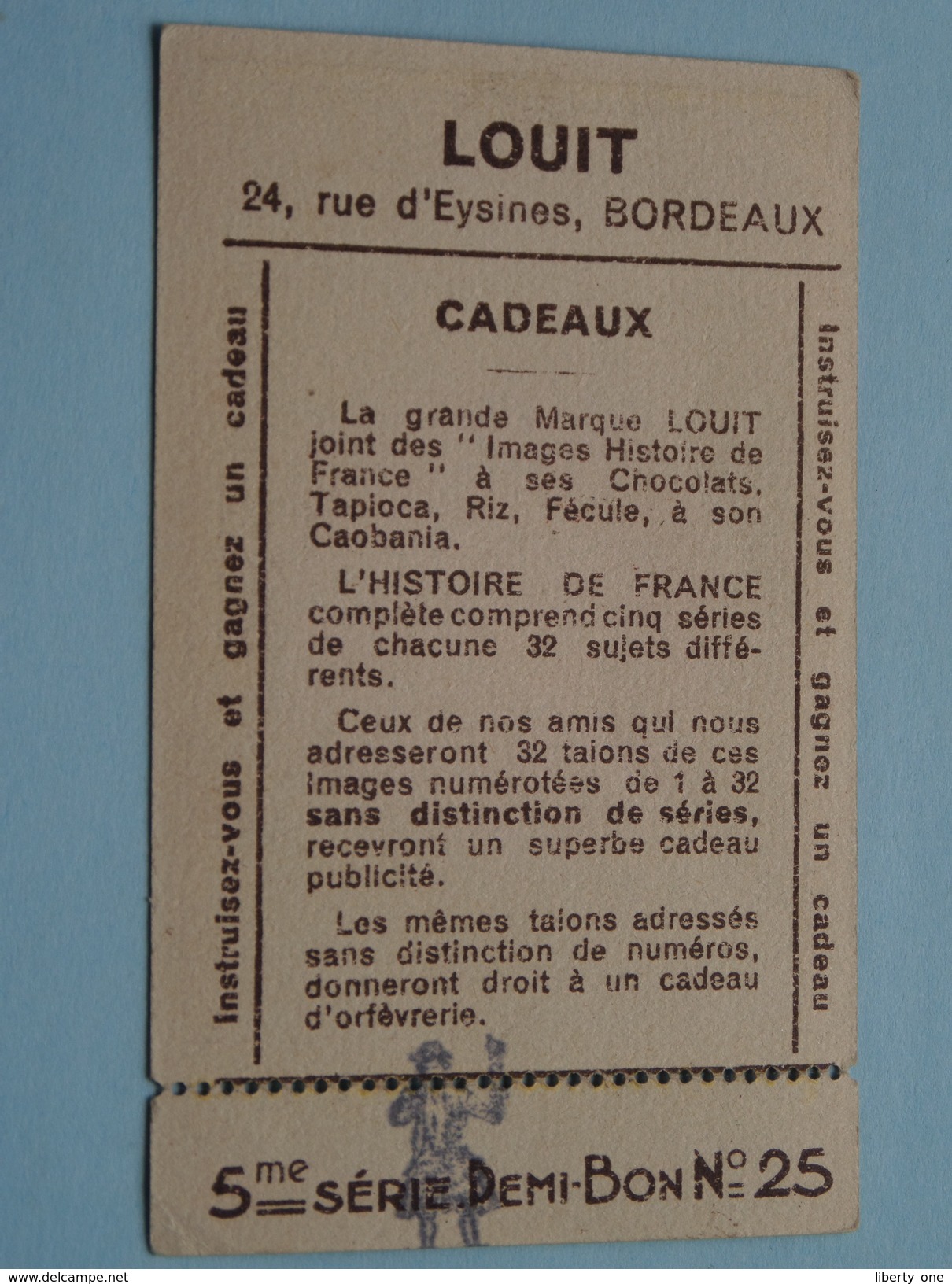 Histoire De France TAPIOCA LOUIT 5me Série Demi-Bon N° 25 ! - Louit