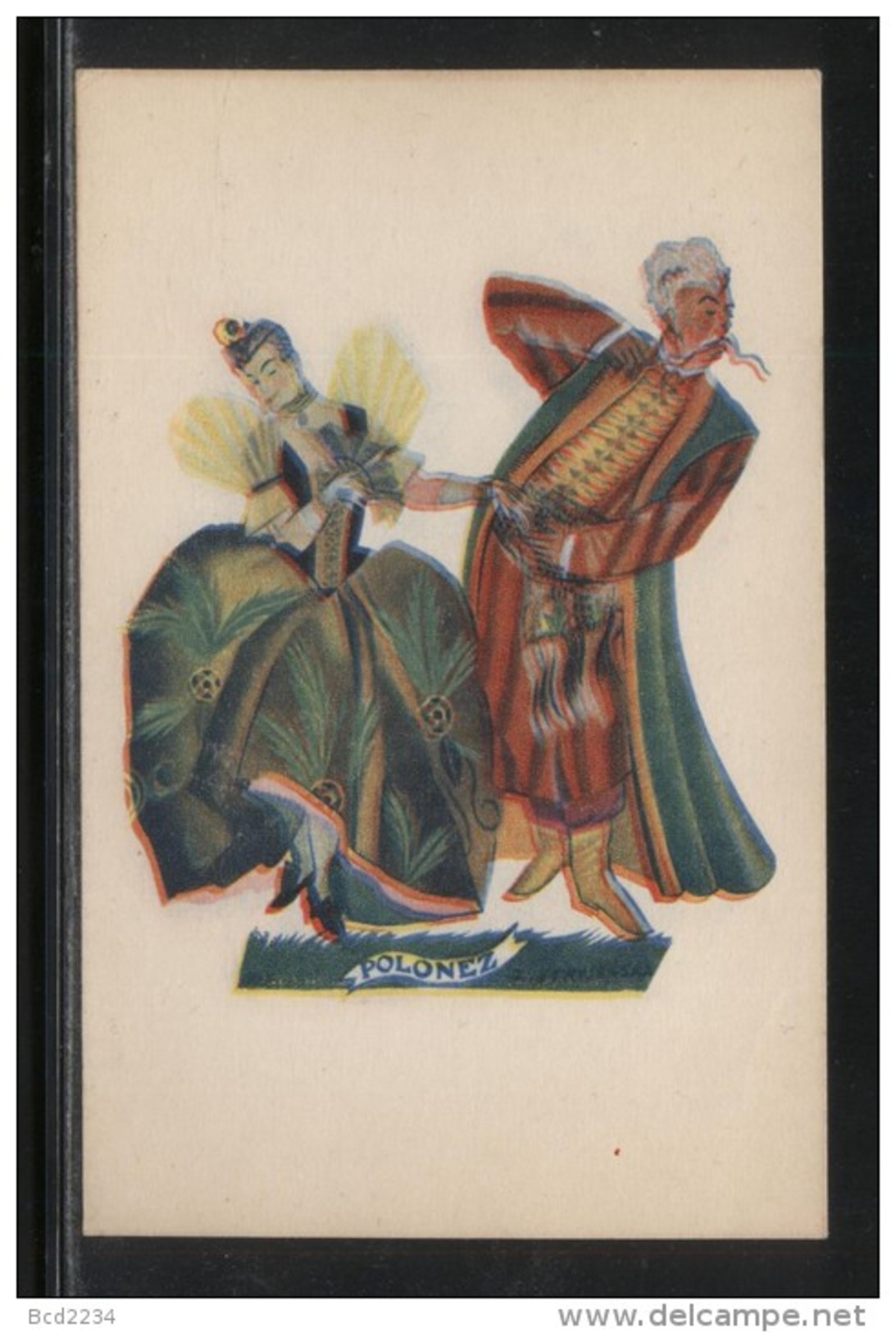 POLAND TANCE (Z STRYJENSKA) DESIGN 3 - POLISH DANCES - POLONEZ MINT POSTCARD FOLK NATIONAL COSTUMES Cultures - Danze