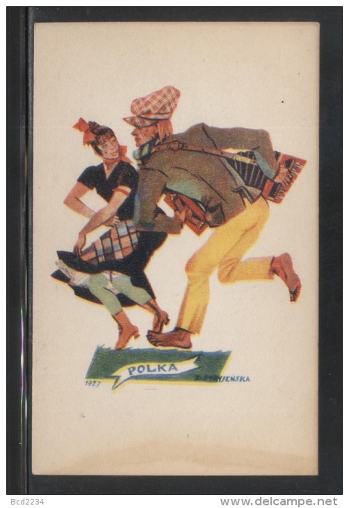 POLAND TANCE (Z STRYJENSKA) DESIGN 6 - POLISH DANCES - POLKA MINT POSTCARD FOLK NATIONAL COSTUMES Cultures - Dances