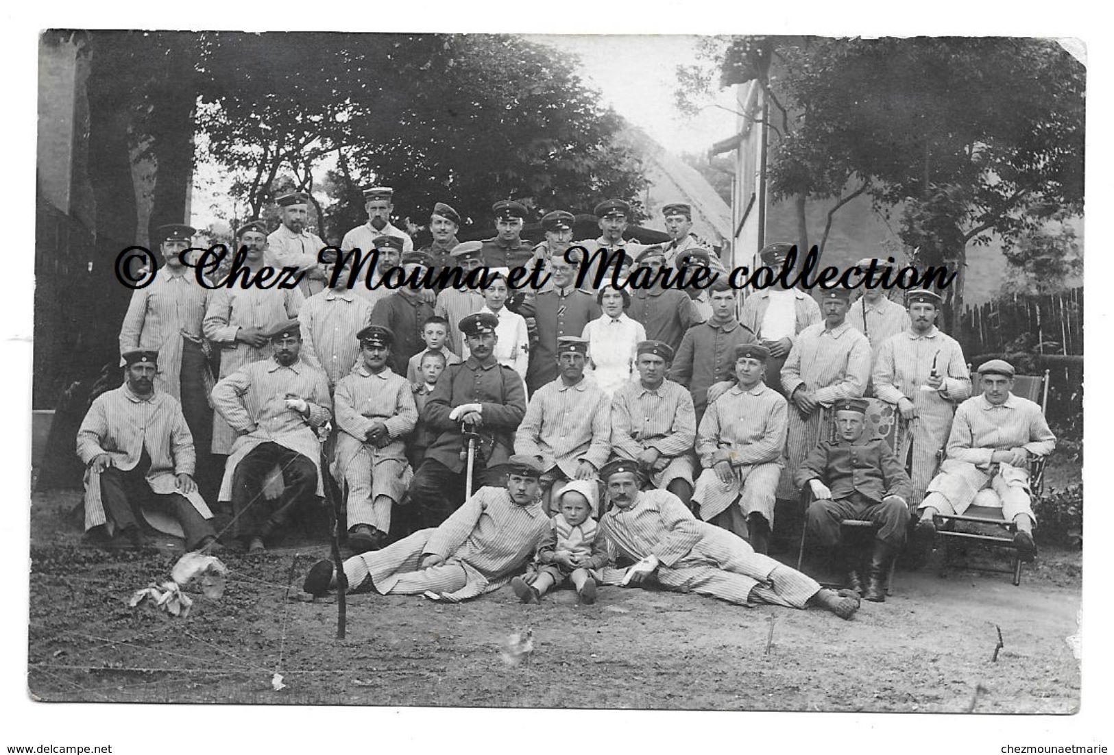 WWI NEURODE NOWA RUDA - BLESSES ALLEMANDS - HOPITAL MILITAIRE - EULENGEBIRGE POLOGNE - CARTE PHOTO - ALLEMAND - Polen