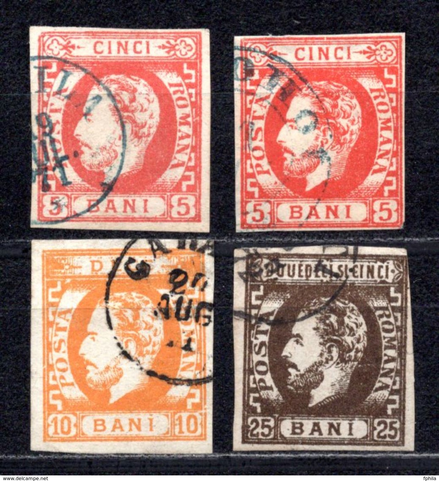 1871 ROMANIA CARL I DEFINITIVE STAMPS MICHEL: 26-28 USED - 1858-1880 Fürstentum Moldau