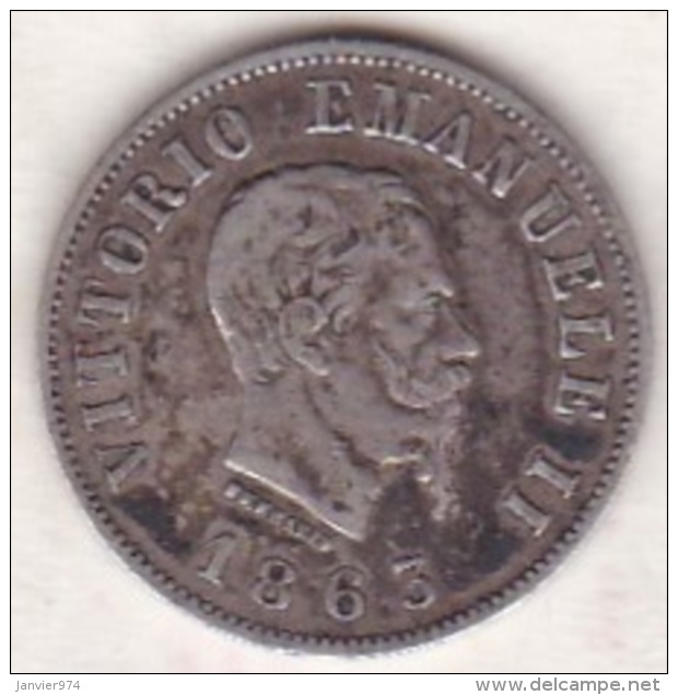 Regno D'Italia .50 Centesimi Stemma 1863 M (Milano). Vittorio Emanuele II, En Argent - 1861-1878 : Víctor Emmanuel II