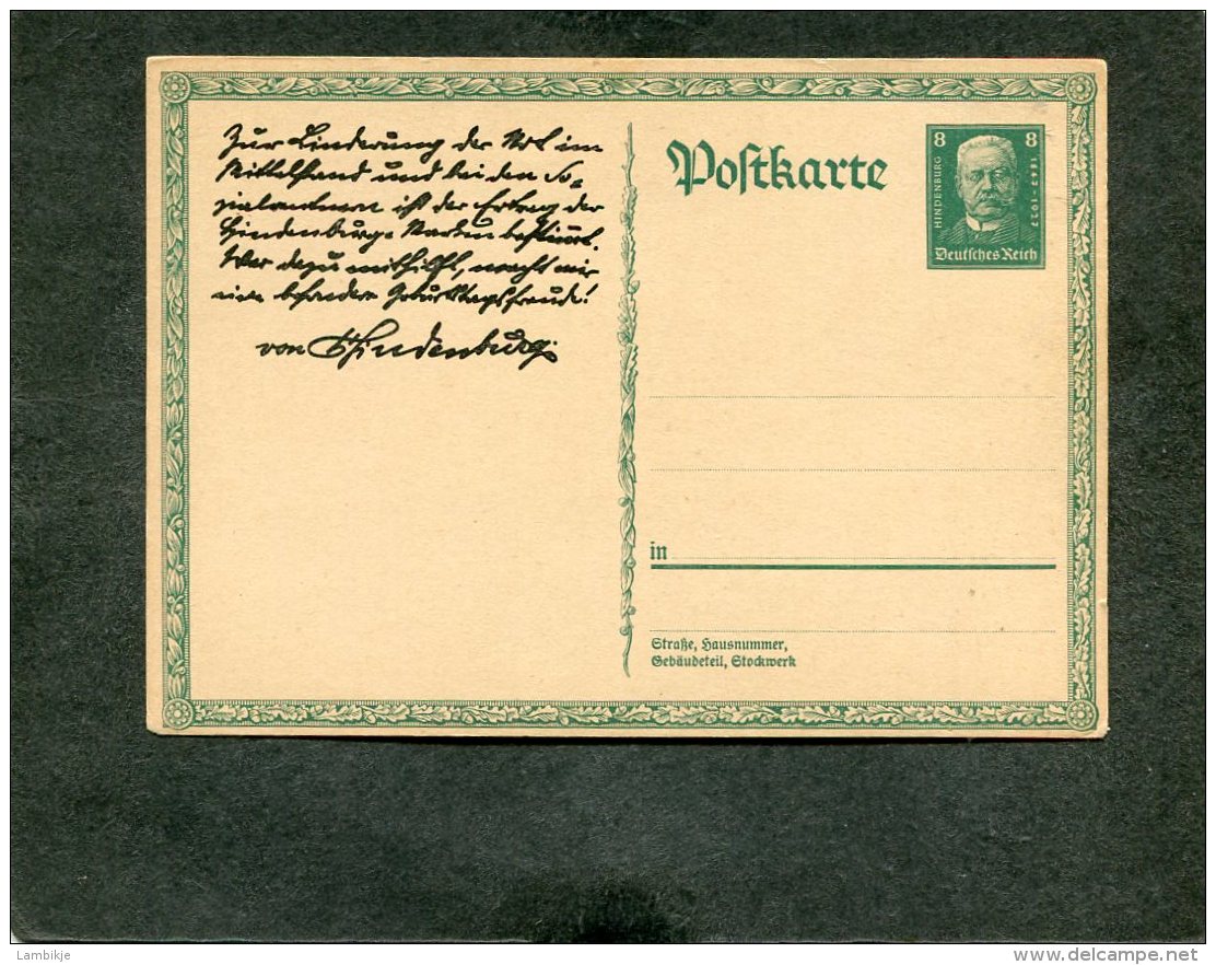 Deutsches Reich Postkarte P207B 1927 - Other & Unclassified