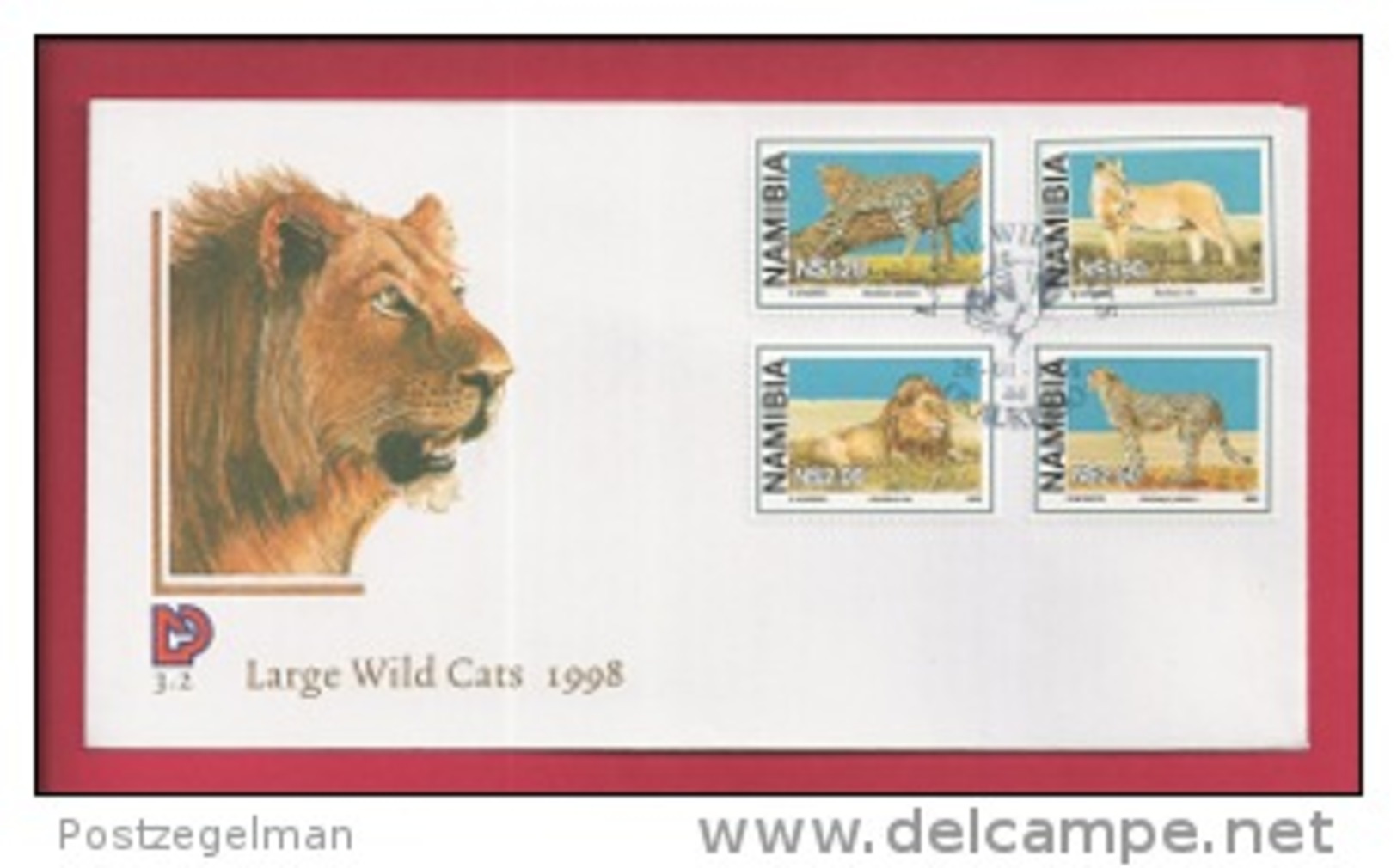 NAMIBIA, 1998, Mint FDC 3.2, Large Wild Cats, Stampnr(s). SACC 234-237, F3608 - Namibia (1990- ...)