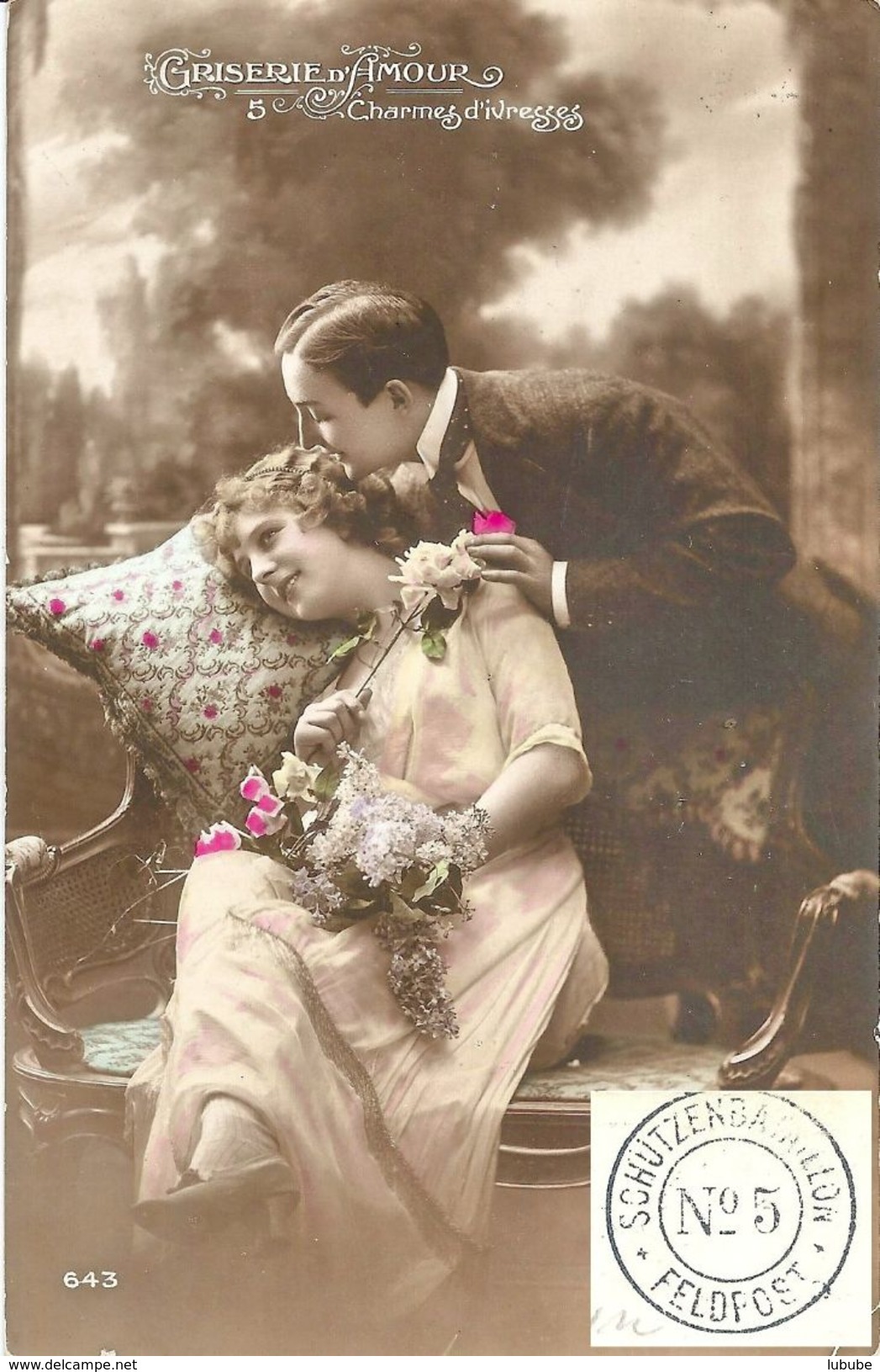AK  "Griserie D'Amour"  (Feldpost)          1916 - Poststempel
