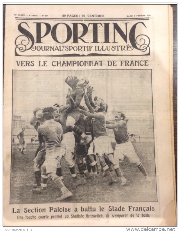 1923 RUGBY SECTION PALOISE STADE FRANÇAIS - FOOTBALL COUPE - BOXE - FRÈRES PELISSIER ET FARMAN - SPORTING - Autres & Non Classés