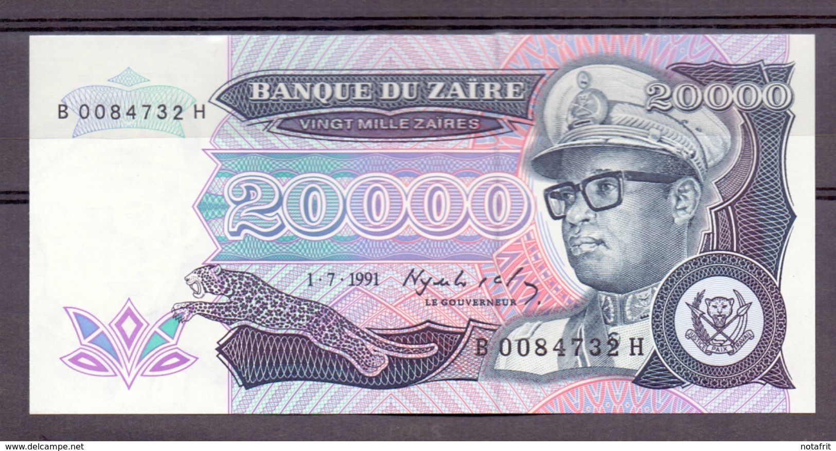 Zaire 20000 1991 Unc - Zaire