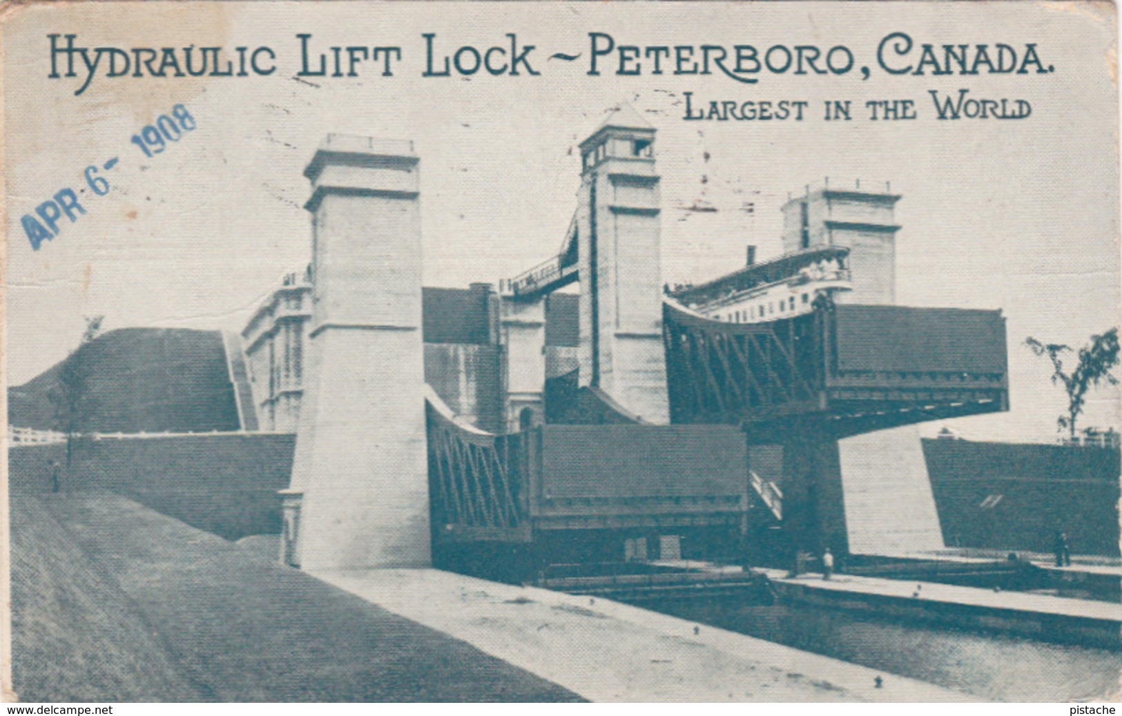 Original Vintage - Peterborough Ontario Canada - Hydraulic Lift Lock - Trent Canal - Written In 1908 - Écluse  - 2 Scans - Peterborough