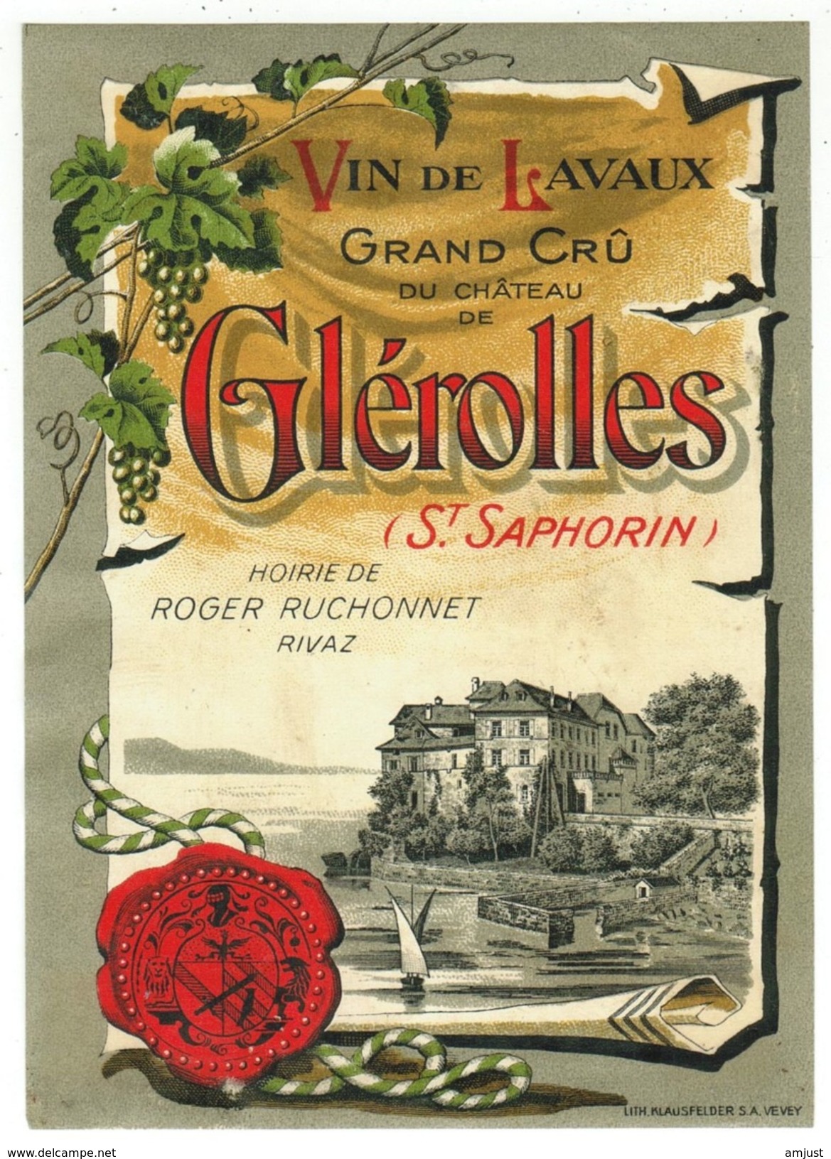 Rare // Glérolles-St.Saphorin, Hoirie Roger Ruchonnet à Rivaz, Vaud // Suisse - Autres & Non Classés