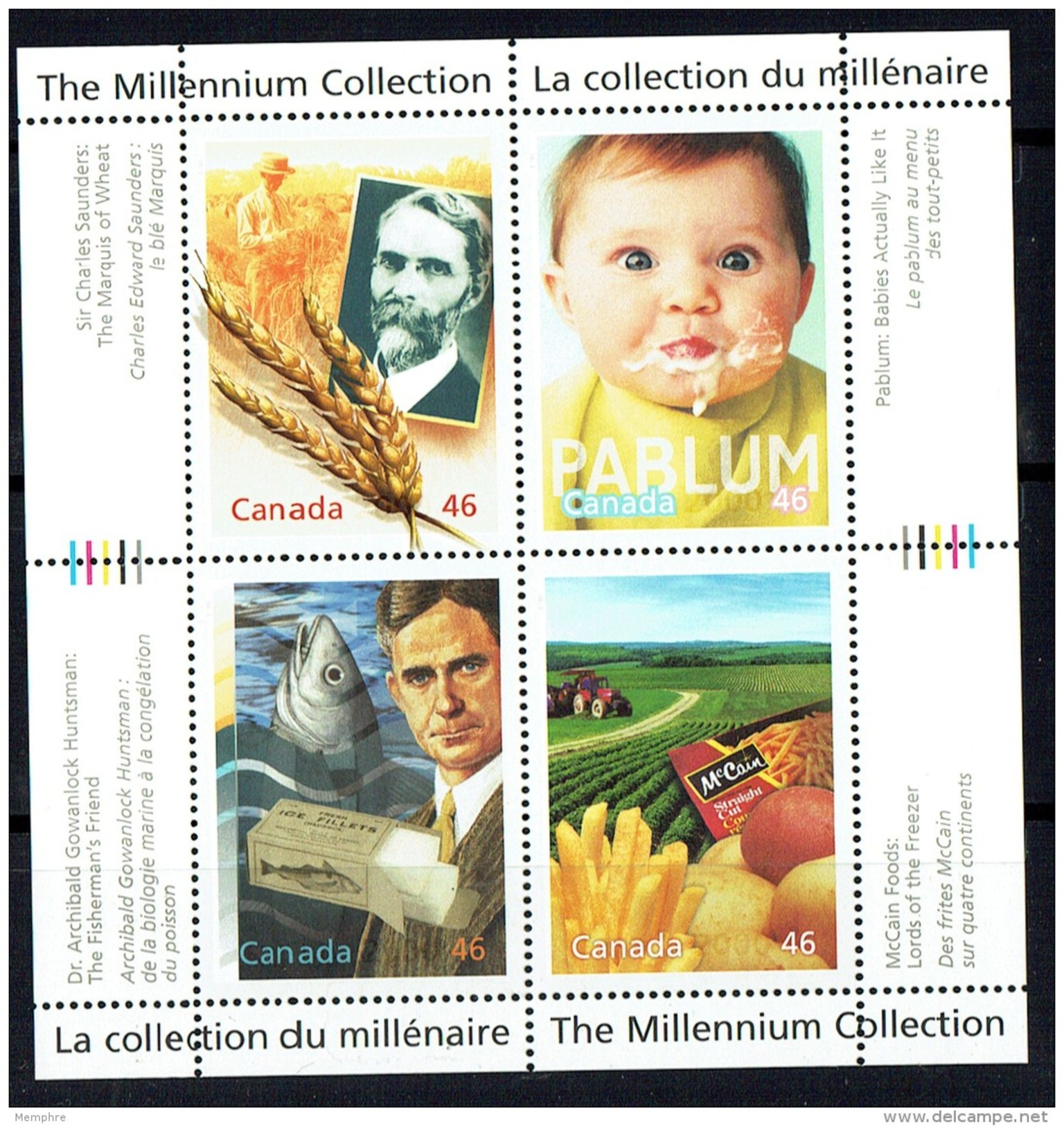 2000 Millenium Series  Food: Marquis Wheat, Pablum, Frozen Fish,  Sheet Of 4 Different Sc 1833  MNH - Ungebraucht