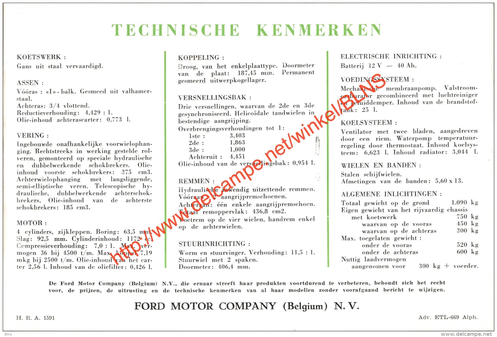 Ford Brochure - Ford Thames - 21x14cm - Trucks