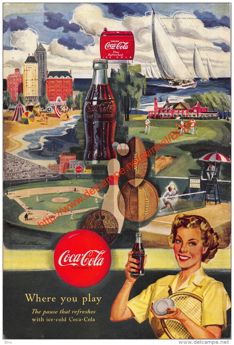 Coca-Cola 1950 Annonce-advert-advertentie - Papier Légère Cartonné 25 X 17 Cm - Manifesti Pubblicitari