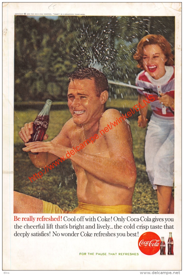 Coca-Cola 1960 Annonce-advert-advertentie - Papier Légère Cartonné 25 X 17 Cm - Afiches Publicitarios