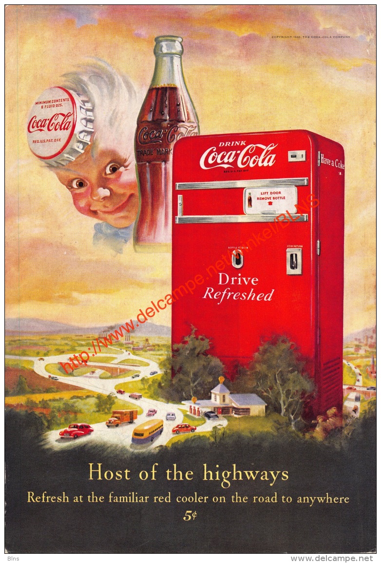 Coca-Cola 1950 Annonce-advert-advertentie - Papier Légère Cartonné 25 X 17 Cm - Afiches Publicitarios