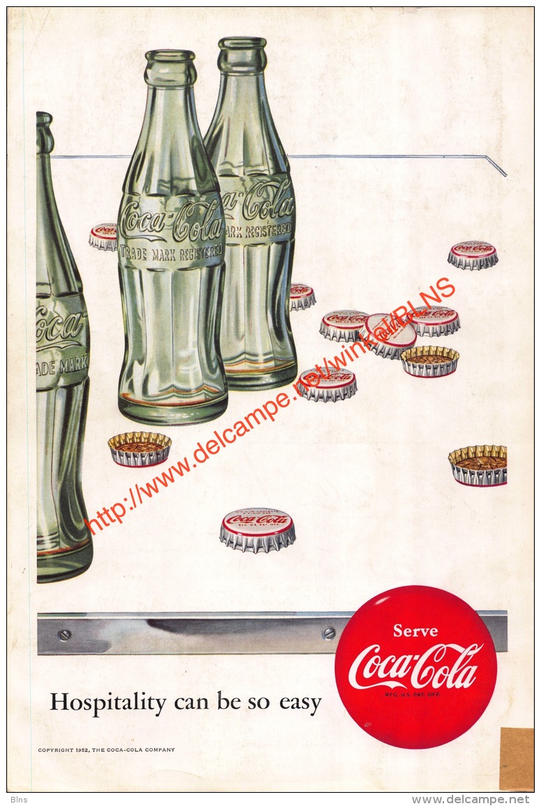 Coca-Cola 1952 Annonce-advert-advertentie - Papier Légère Cartonné 25 X 17 Cm - Affiches Publicitaires