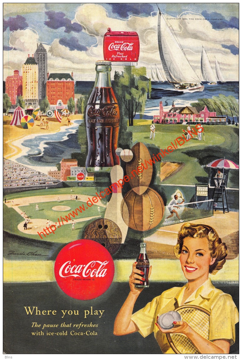 Coca-Cola 1950 Annonce-advert-advertentie - Papier Légère Cartonné 25 X 17 Cm - Poster & Plakate