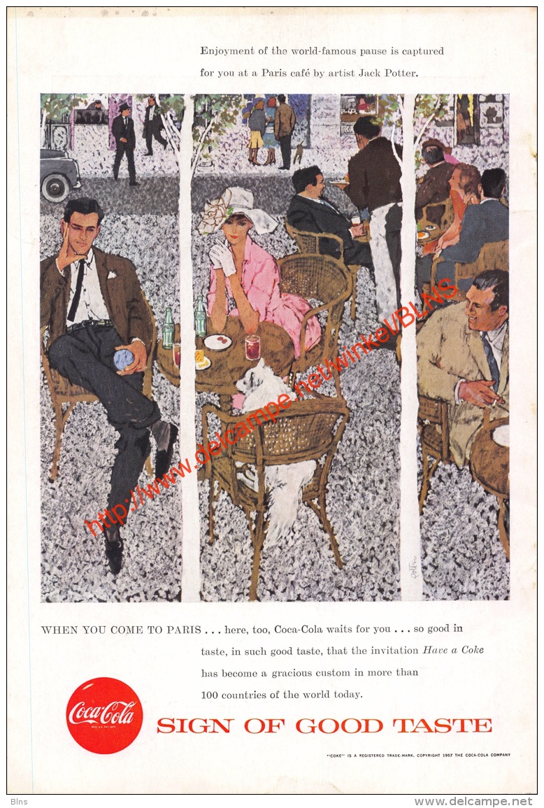 Coca-Cola 1957 Annonce-advert-advertentie - Papier Légère Cartonné 25 X 17 Cm - Manifesti Pubblicitari