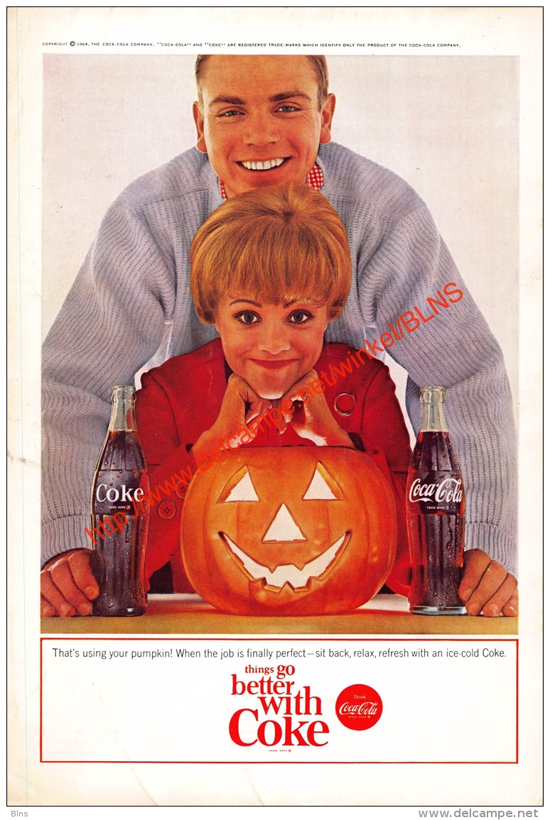 Coca-Cola 1964 Annonce-advert-advertentie - Papier Légère Cartonné 25 X 17 Cm - Reclame-affiches