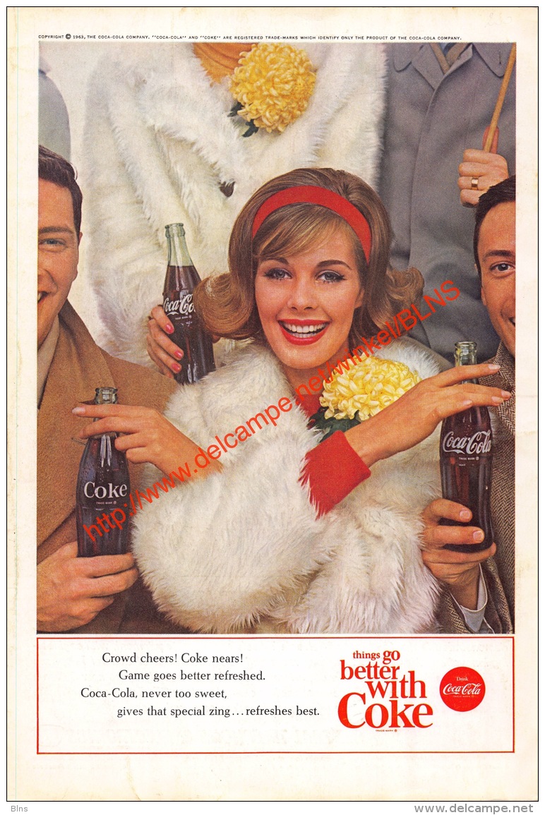 Coca-Cola 1963 Annonce-advert-advertentie - Papier Légère Cartonné 25 X 17 Cm - Poster & Plakate