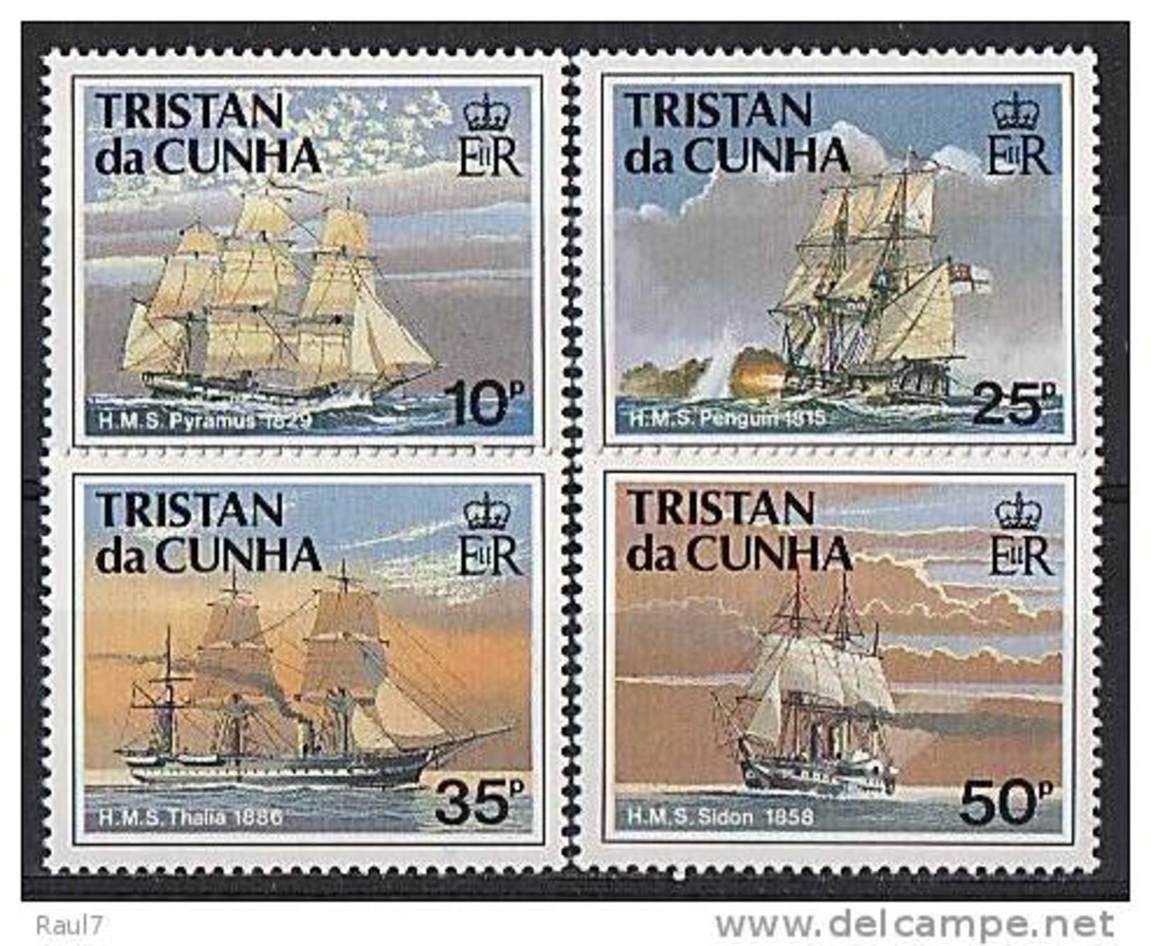 TRISTAN DA CUNHA - 1990 Bateaux, Anciens Voiliers De La Royal Navy -  Neufs *** // Mnh // CV &euro;12.50 - Tristan Da Cunha